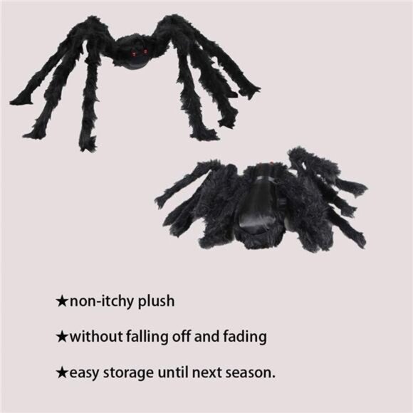 5pcs Halloween Spider Gaint Hairy Spider with Red Eyes,Bendable Legs Halloween - Picture 4 of 7